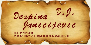 Despina Janičijević vizit kartica